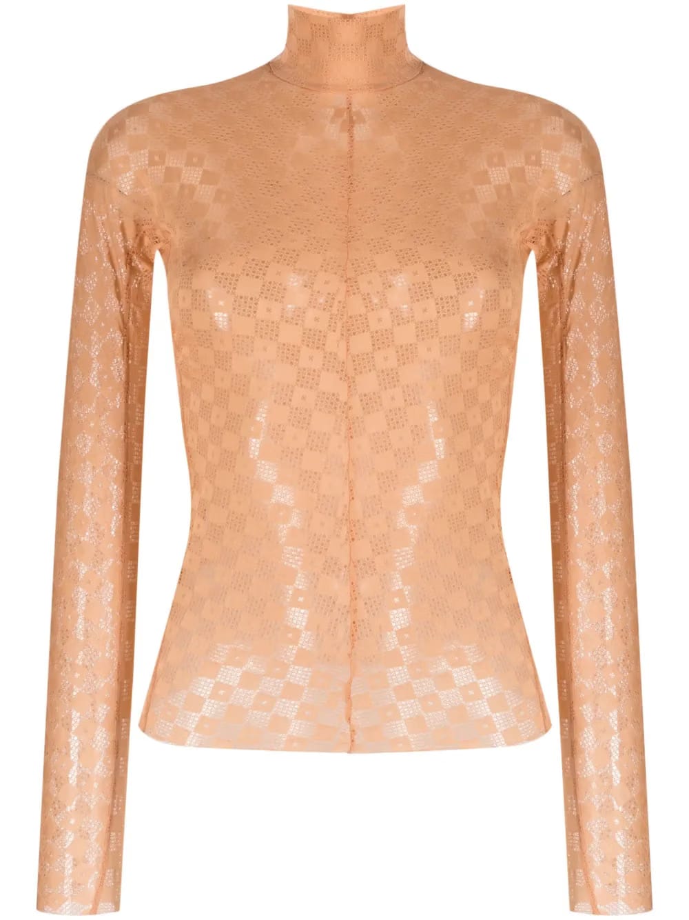 lace-detail long-sleeved top