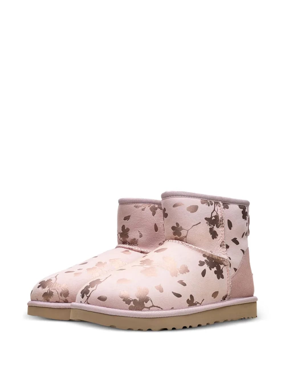 floral foil mini boots