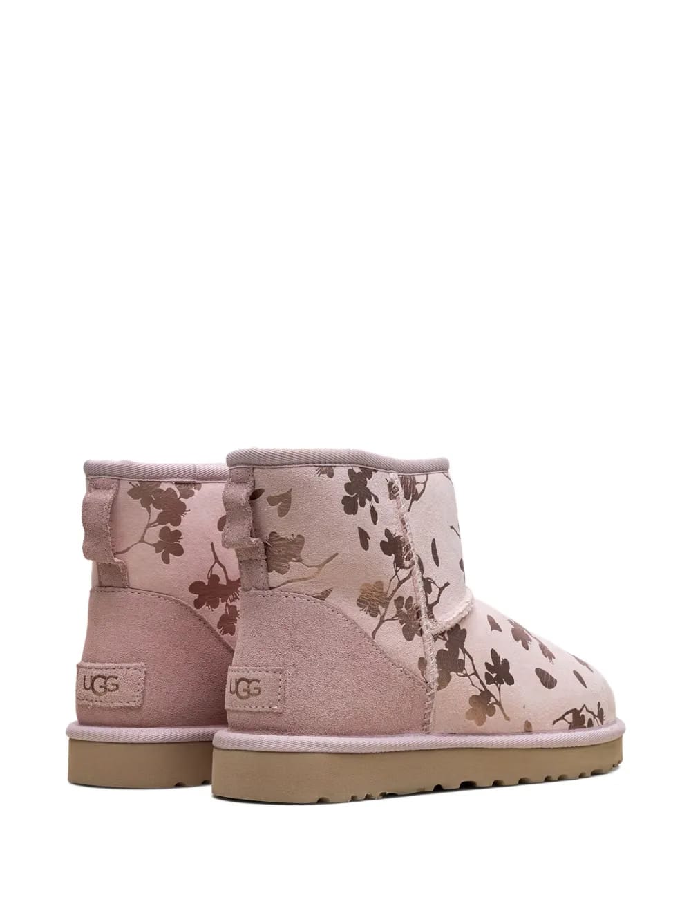 floral foil mini boots