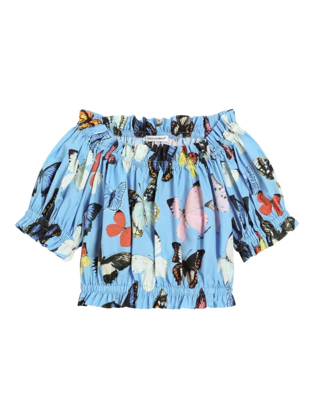 butterfly-print blouse