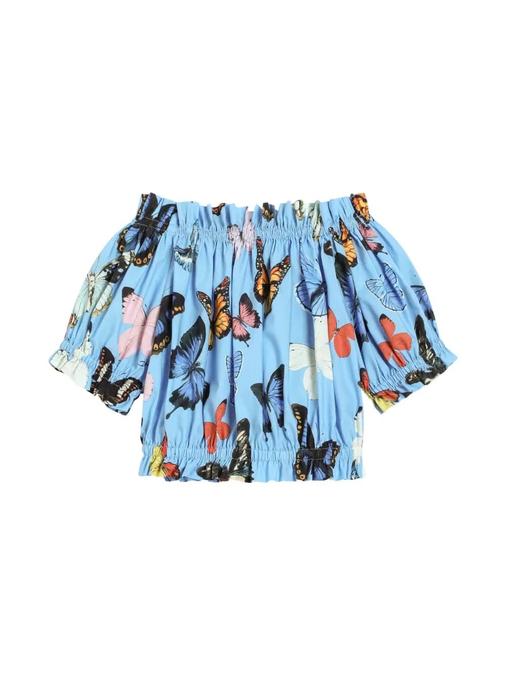 butterfly-print blouse