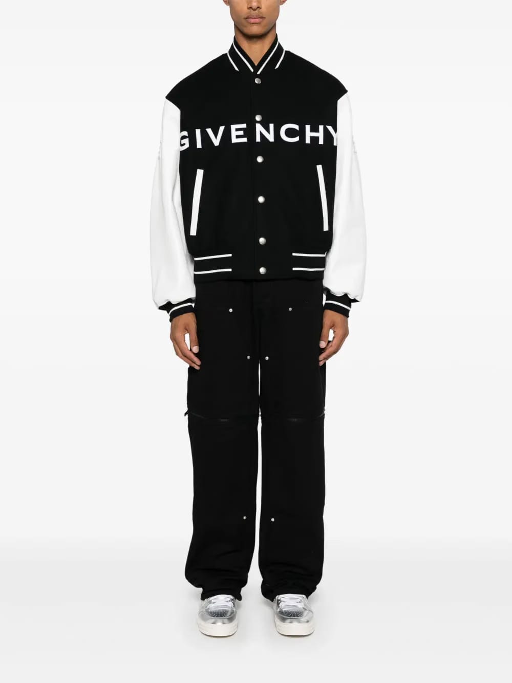 logo-emboosed bomber jacket