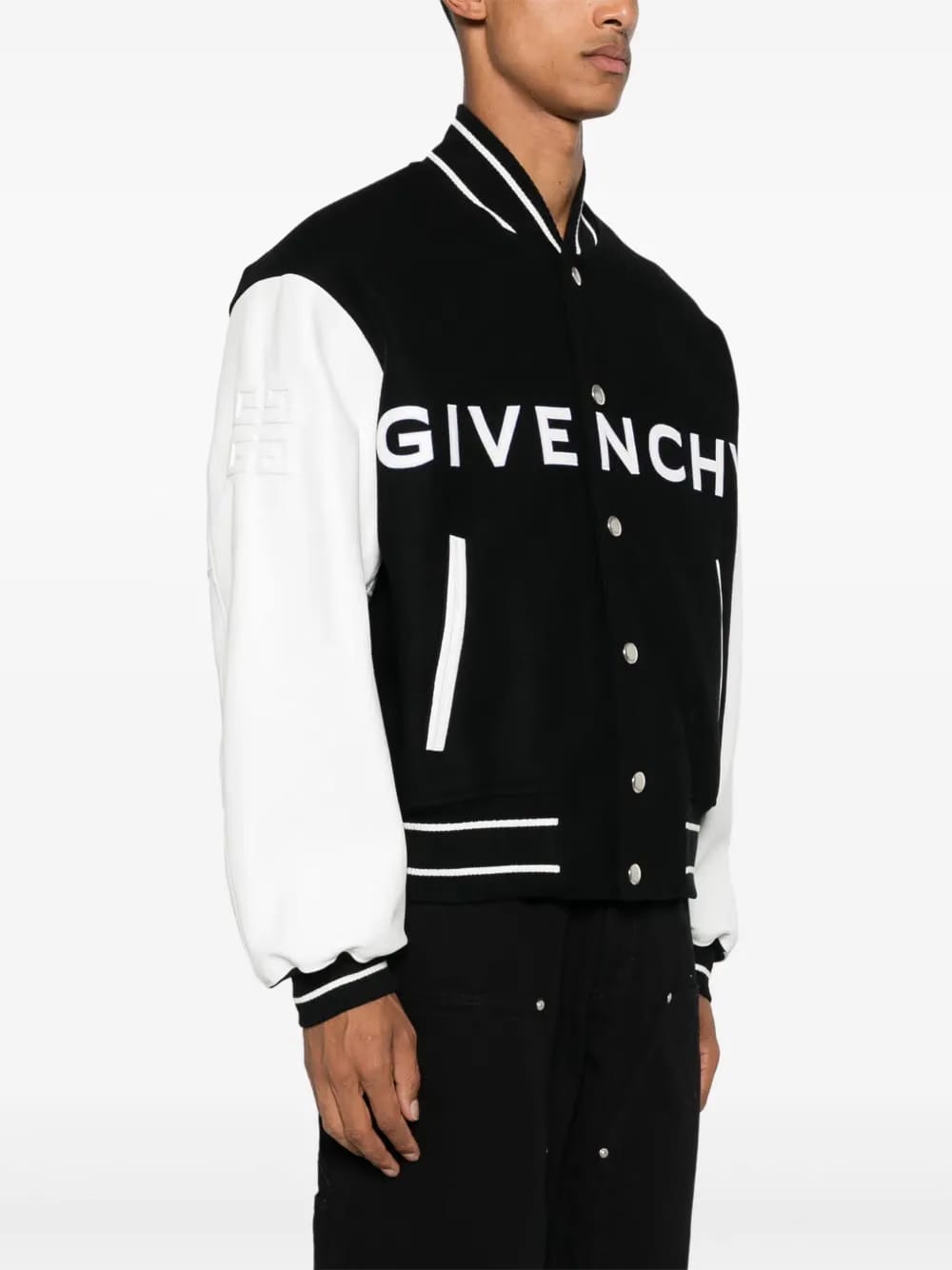 logo-emboosed bomber jacket