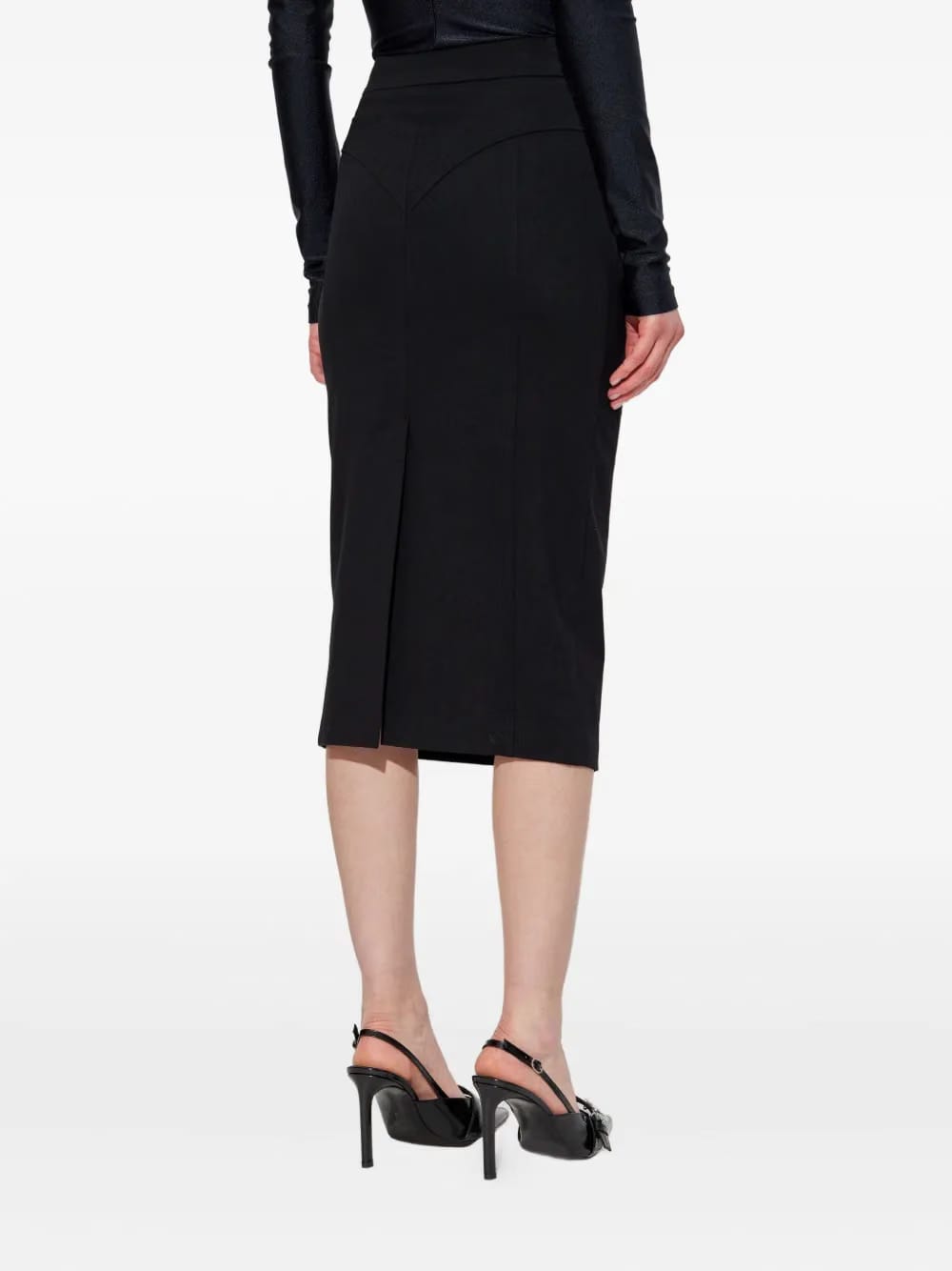 waistband-detail pencil skirt