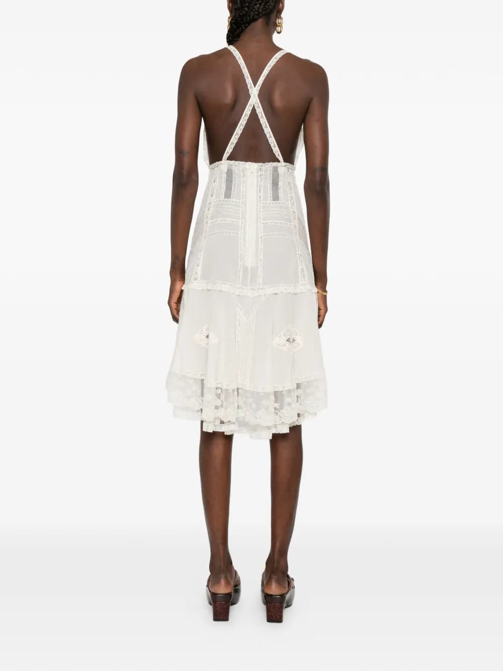 lace-detail mini dress