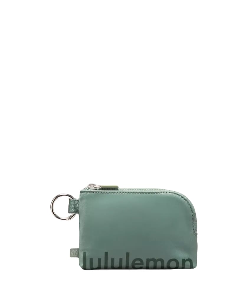 Lululemon Clippable Card Pouch Grey Eucalyptus/Legacy Green