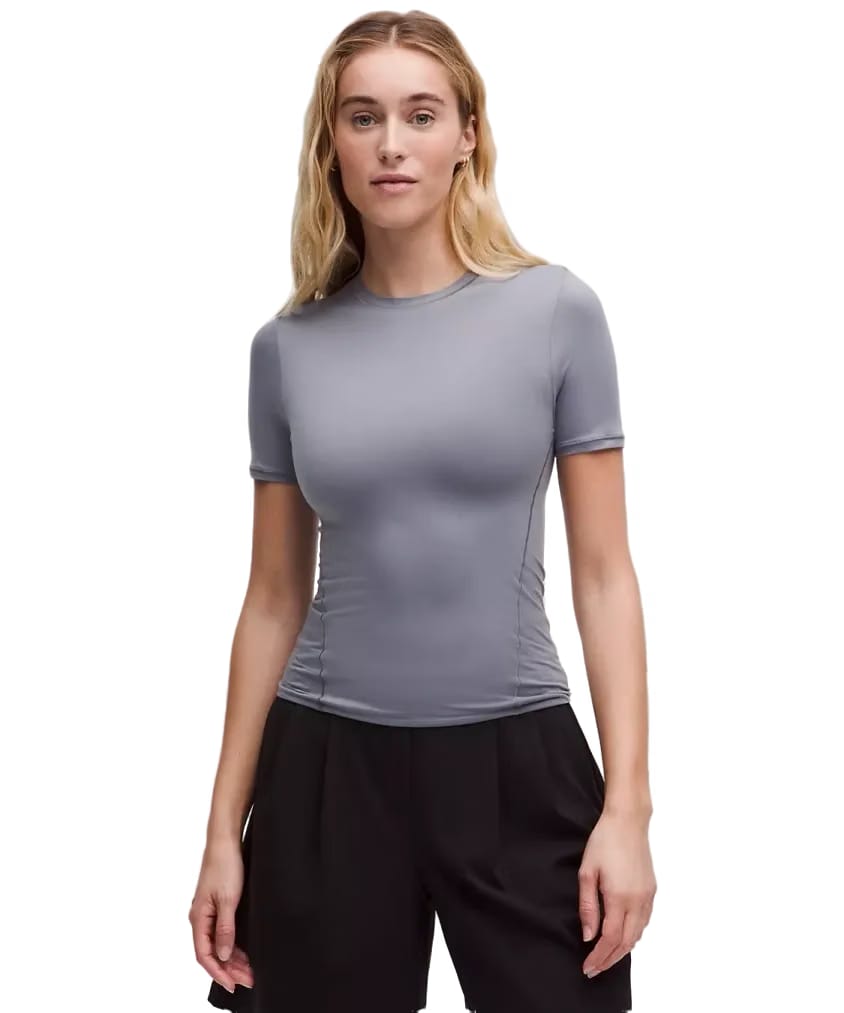 Lululemon Wundermost Ultra-Soft Nulu Hip-Length Crewneck Shirt Solar Grey
