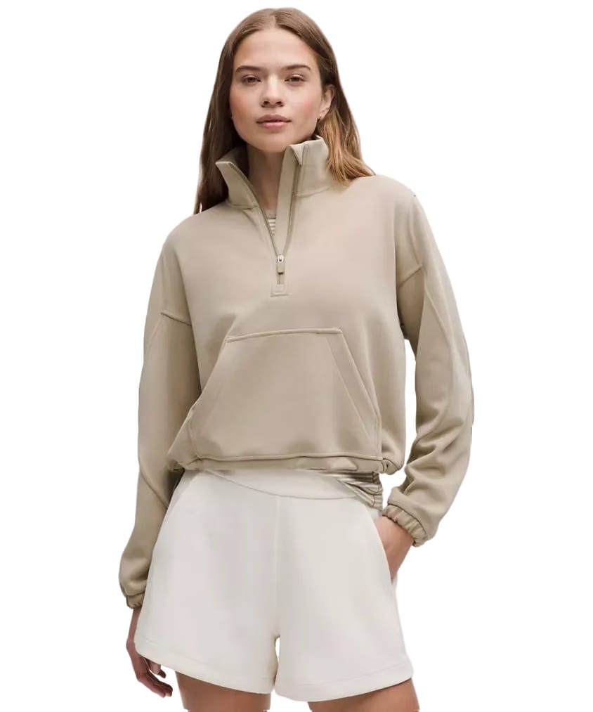 Lululemon Brushed Softstreme Half Zip Sheer Oak