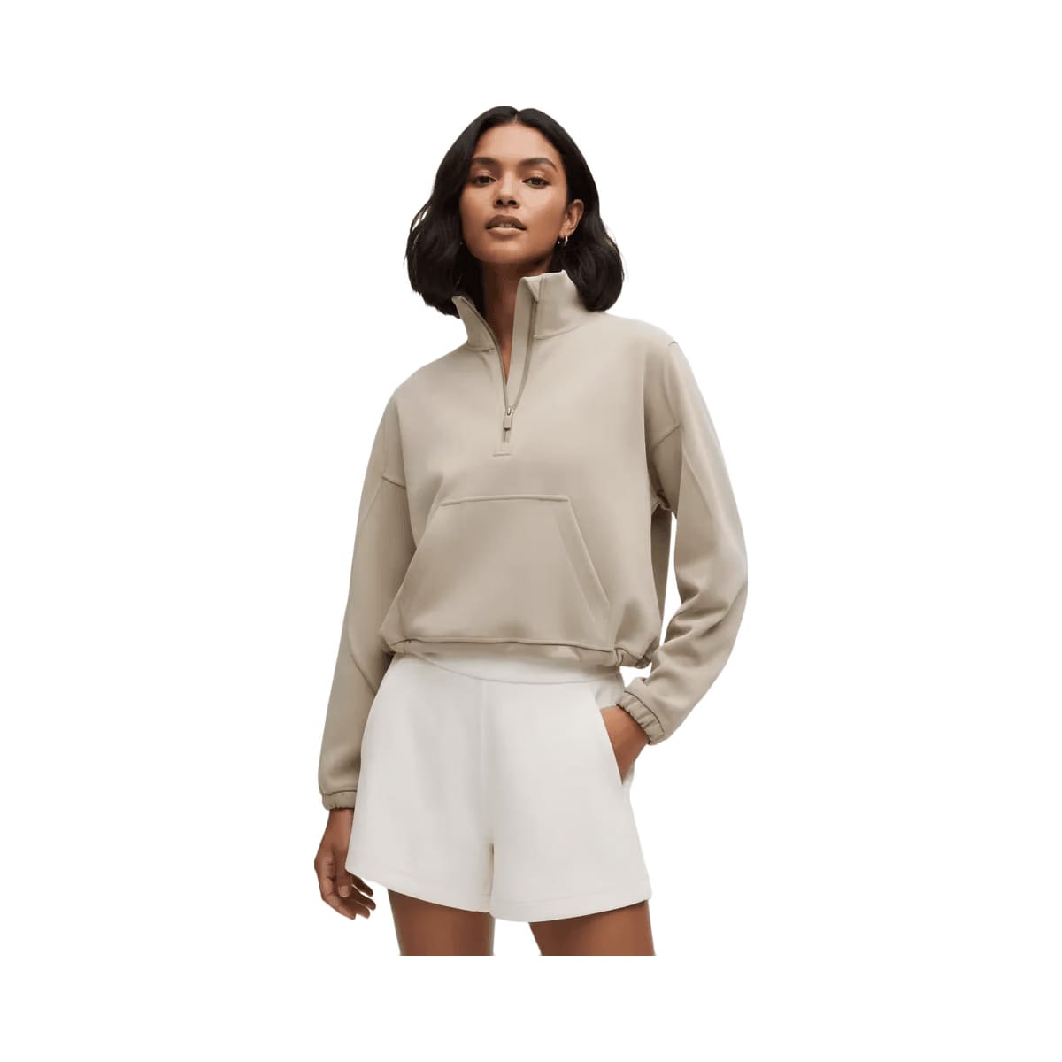 Lululemon Brushed Softstreme Half Zip Sheer Oak