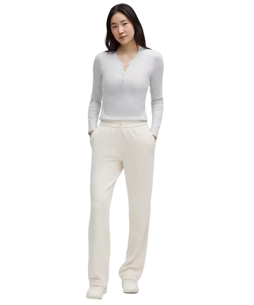 Lululemon Hold Tight Long-Sleeve Henley Heathered Core Ultra Light Grey