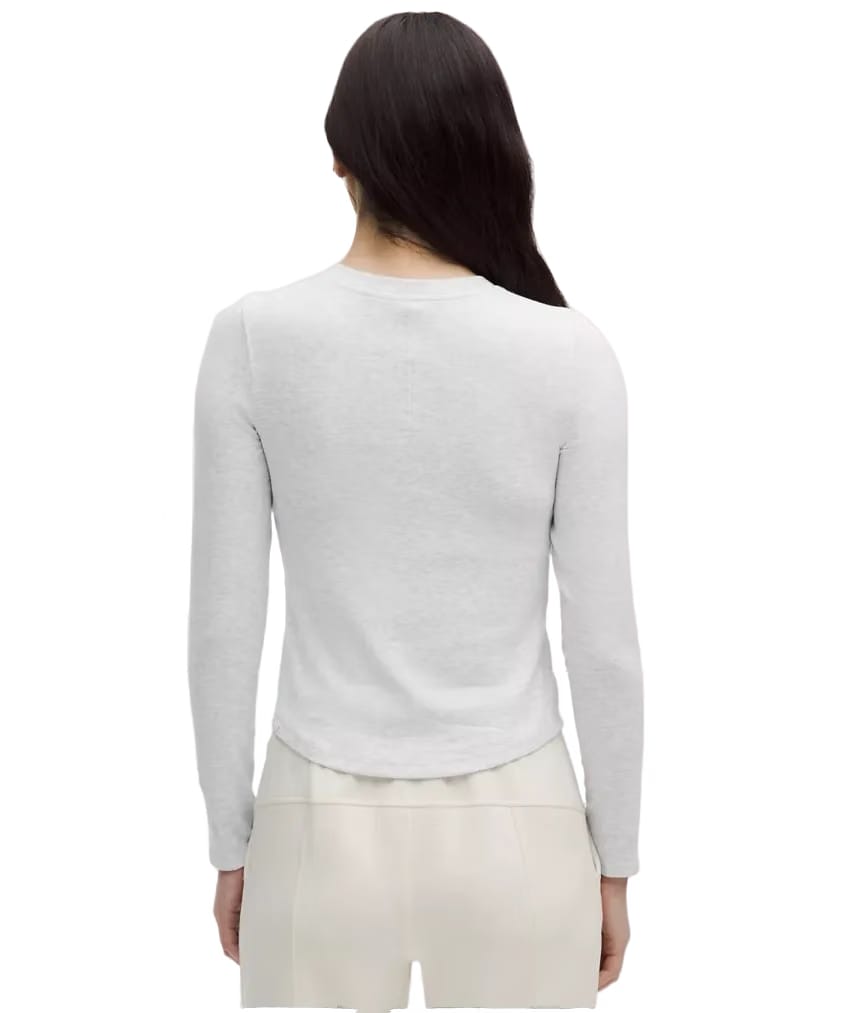 Lululemon Hold Tight Long-Sleeve Henley Heathered Core Ultra Light Grey