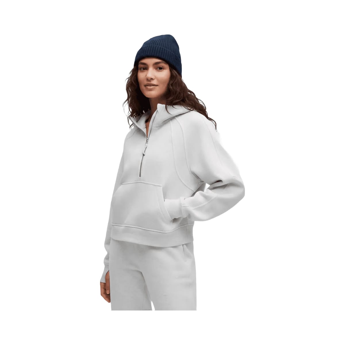 Lululemon Scuba Oversized Half-Zip Hoodie Heathered Core Ultra Light Grey