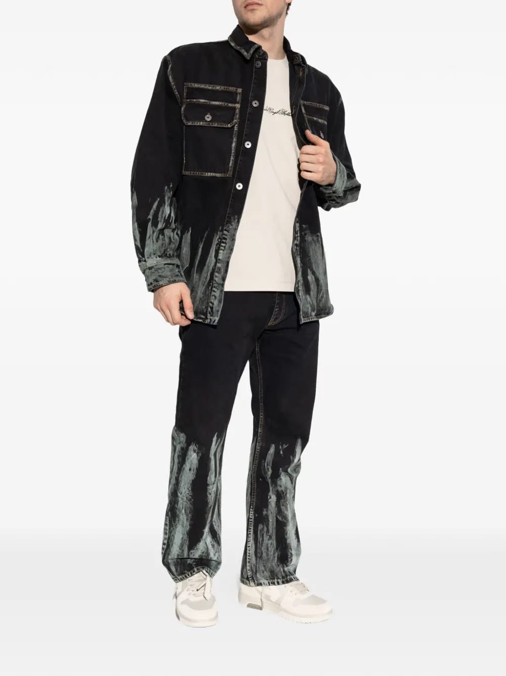 graphic-print jeans