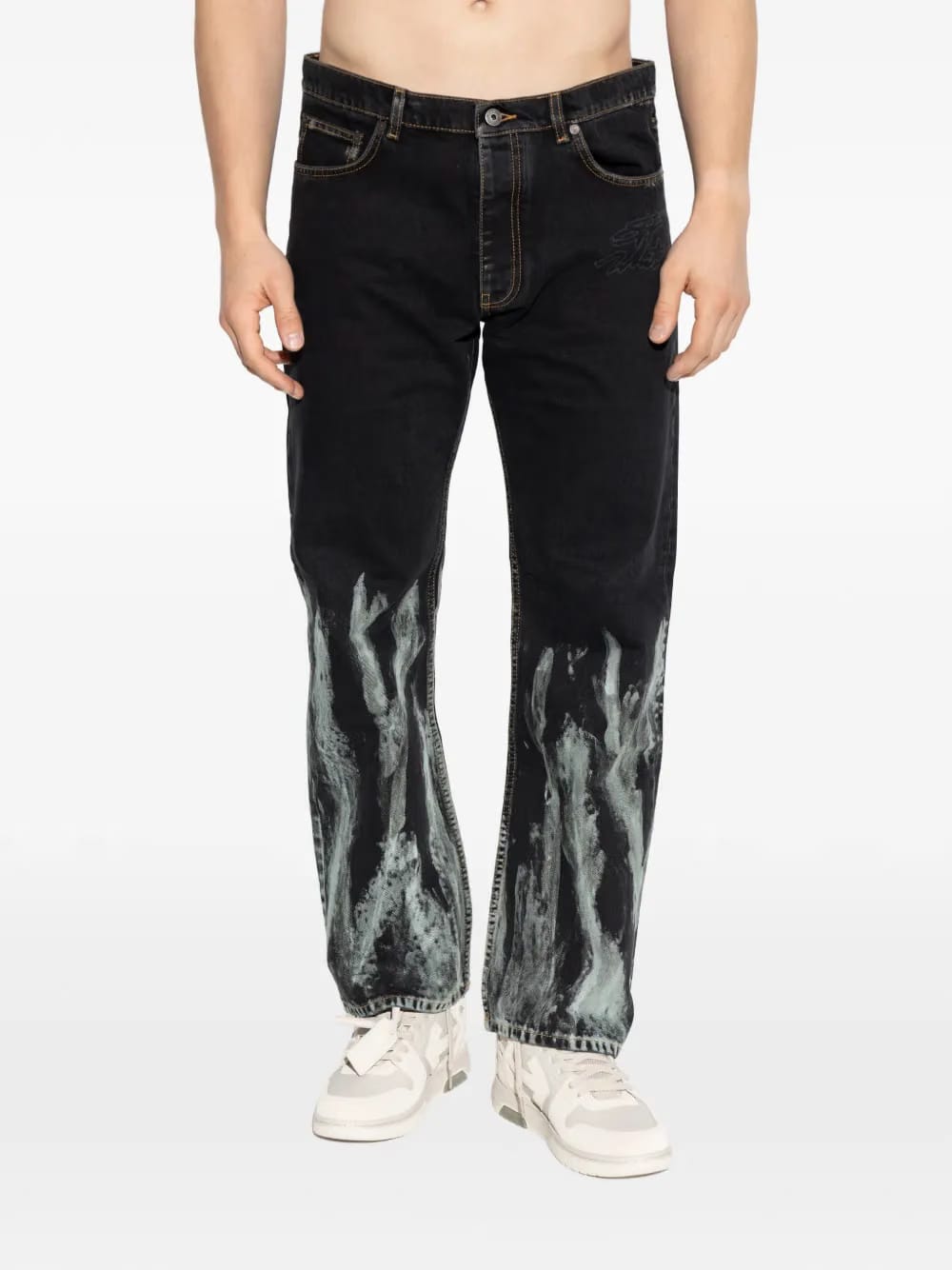 graphic-print jeans