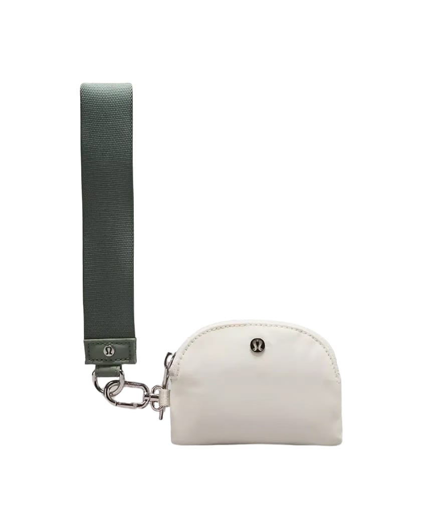 Lululemon Dual Pouch Wristlet Grey Eucalyptus/Bone