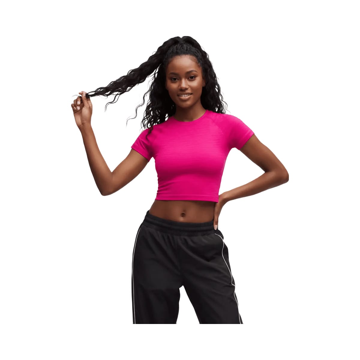 Lululemon Swiftly Tech Cropped Shorts-Sleeve Shirt 2.0 Passionate