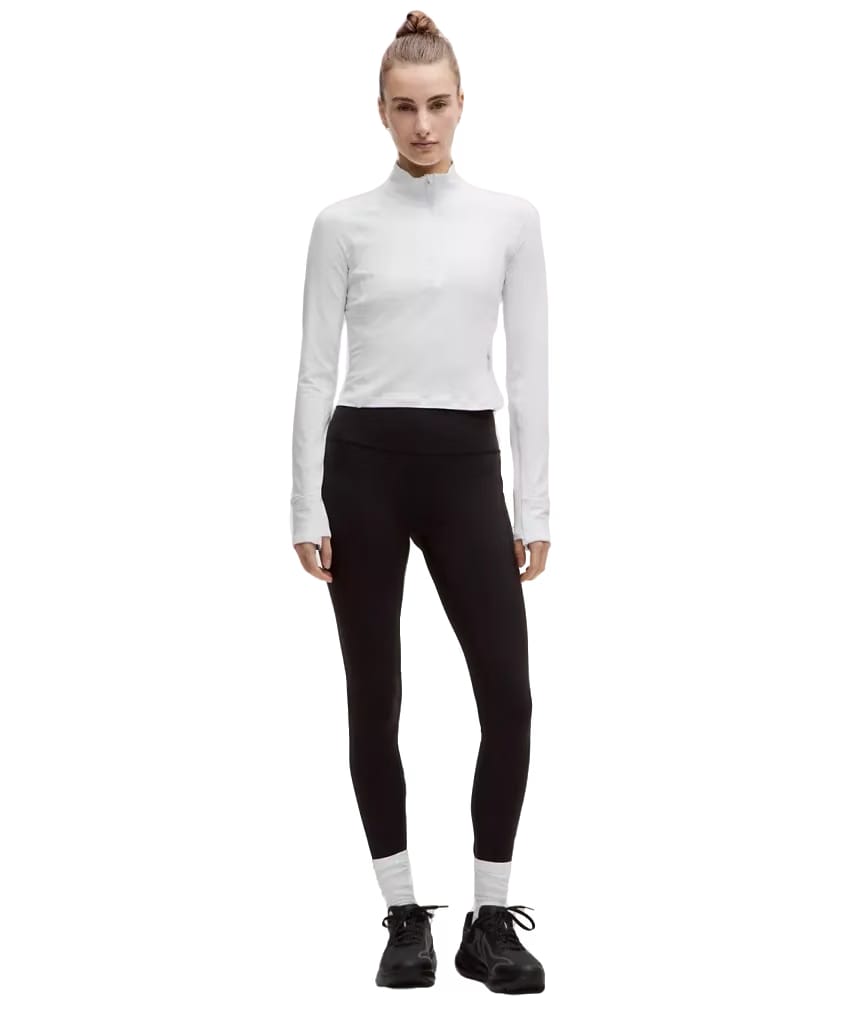 Lululemon It's Rulu Cropped Half Zip Updated White