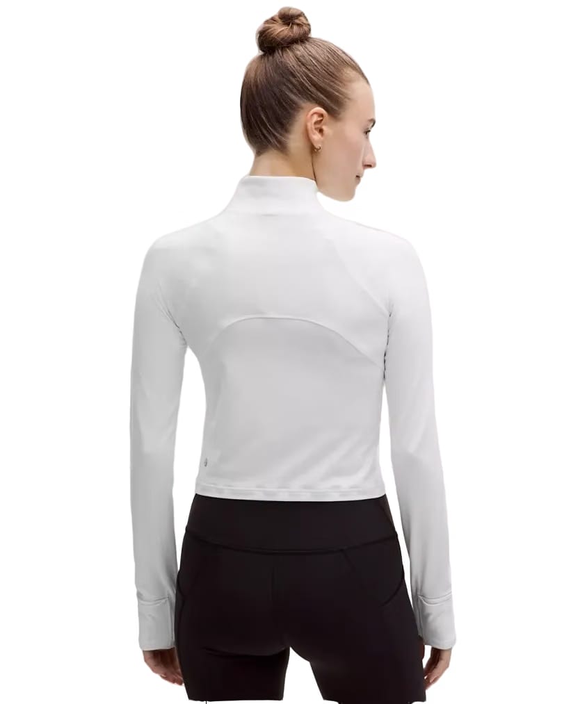 Lululemon It's Rulu Cropped Half Zip Updated White