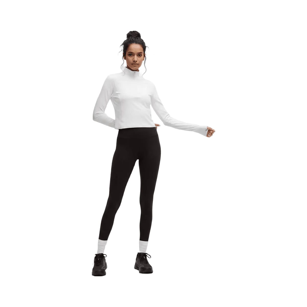 Lululemon It's Rulu Cropped Half Zip Updated White