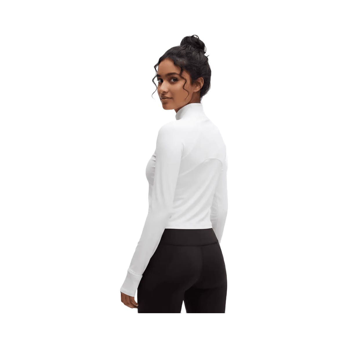 Lululemon It's Rulu Cropped Half Zip Updated White