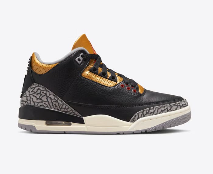 Wmns Air Jordan 3 Retro BlackFire RedMetallic GoldCement Grey