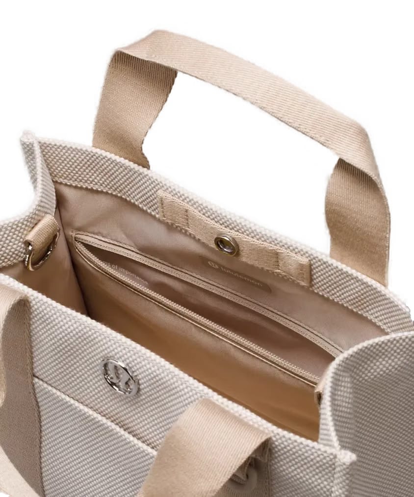 Lululemon Two-Tone Canvas Mini Tote Bag 4.5L Mojave Tan/Light Ivory