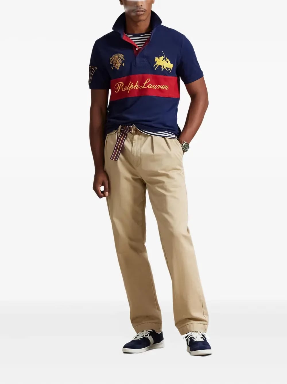 crest-embroidered polo shirt