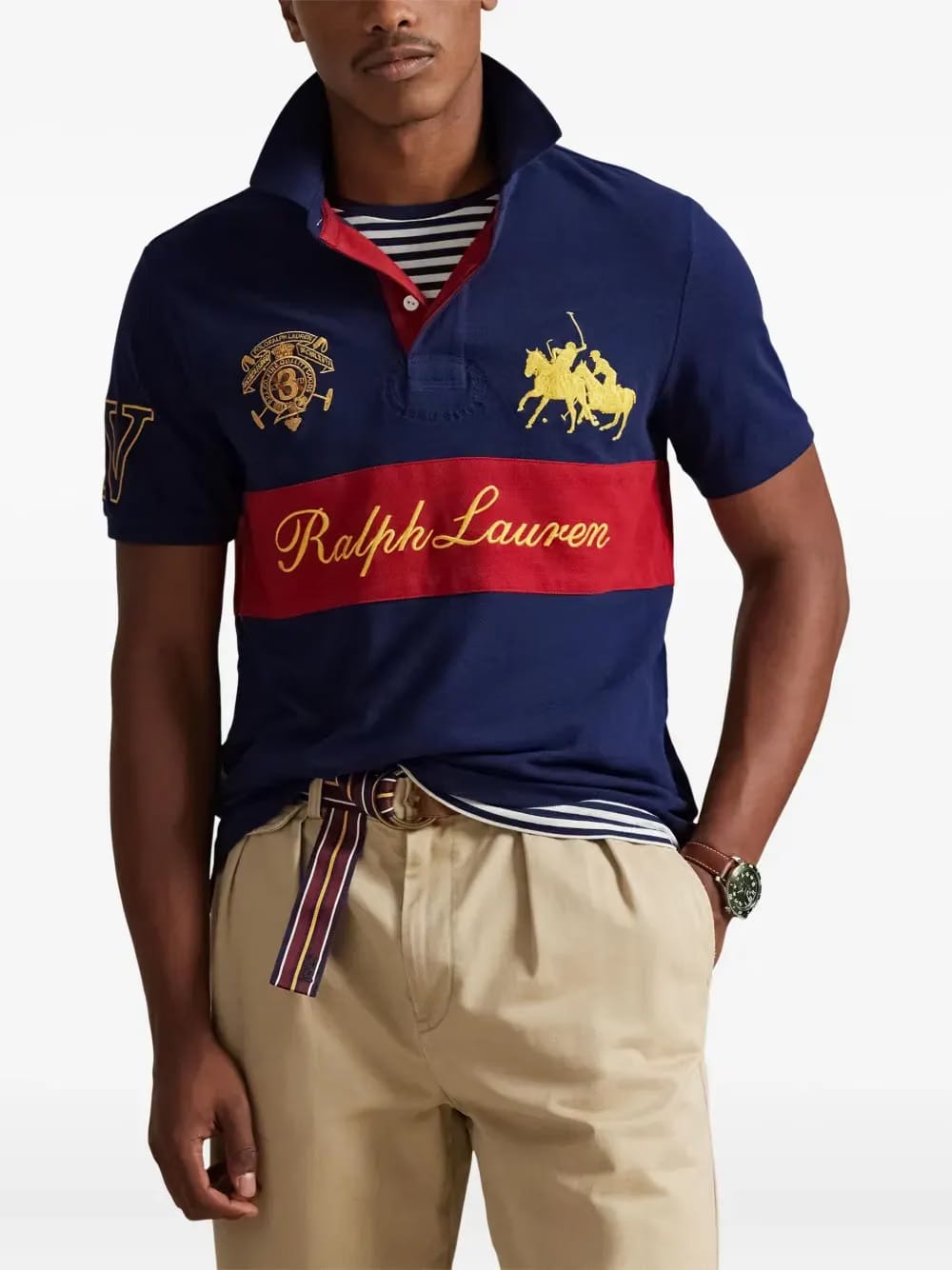 crest-embroidered polo shirt