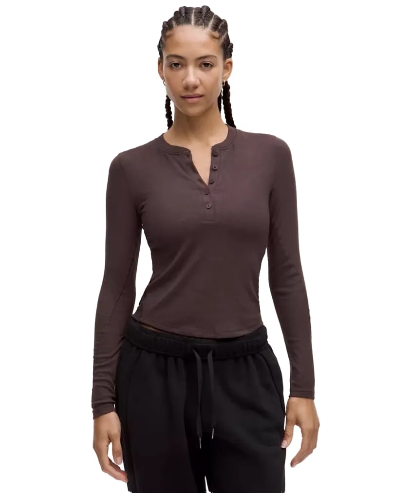 Lululemon Hold Tight Long-Sleeve Henley Sheer Oak