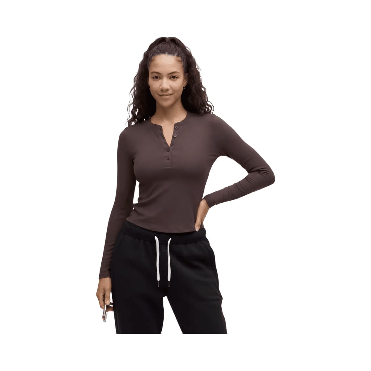 Lululemon Hold Tight Long-Sleeve Henley Sheer Oak