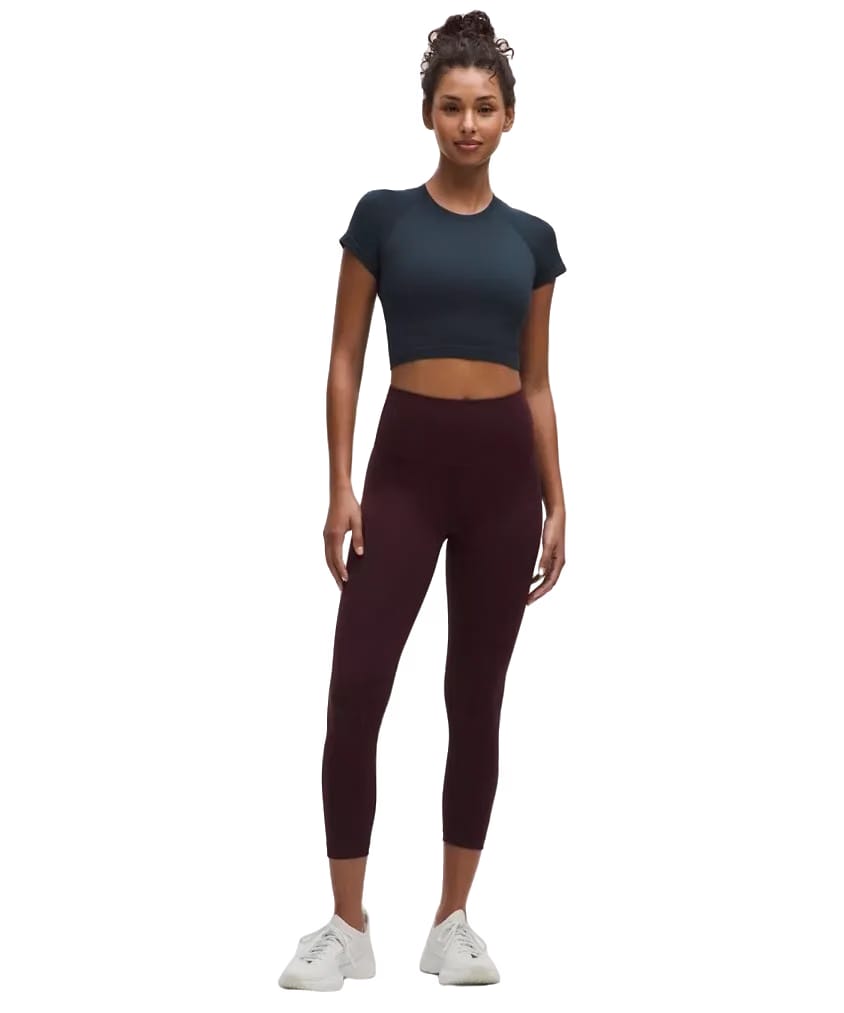 Lululemon Swiftly Tech Cropped Shorts-Sleeve Shirt 2.0 True Navy