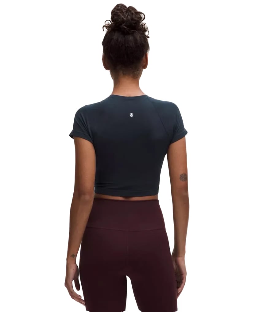 Lululemon Swiftly Tech Cropped Shorts-Sleeve Shirt 2.0 True Navy