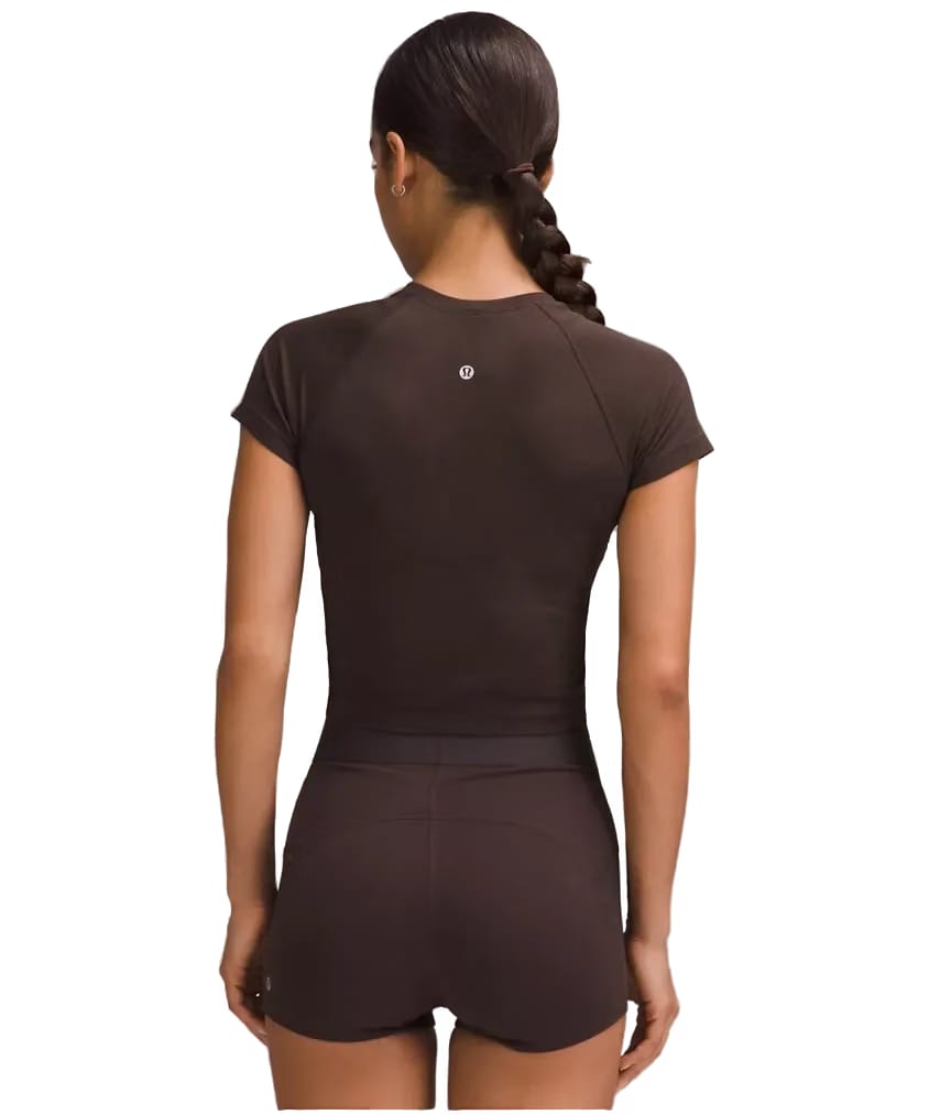 Lululemon Swiftly Tech Cropped Shorts-Sleeve Shirt 2.0 Espresso