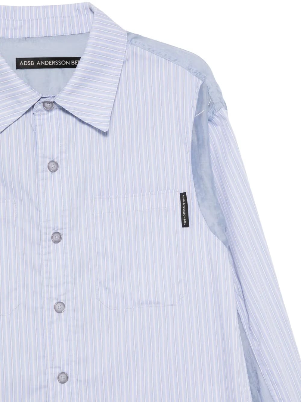 striped panelled shirt