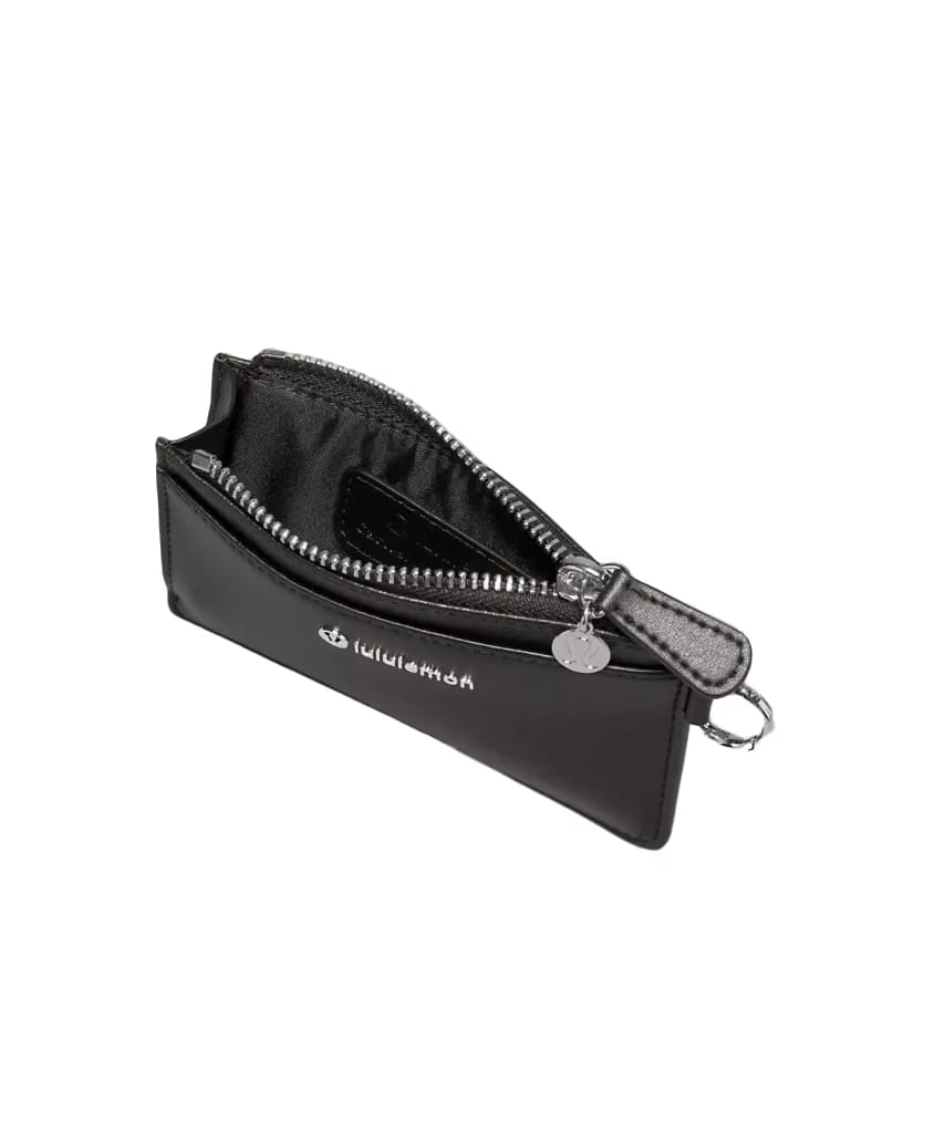 Lululemon Leather Alternative Card Case Black/Silver