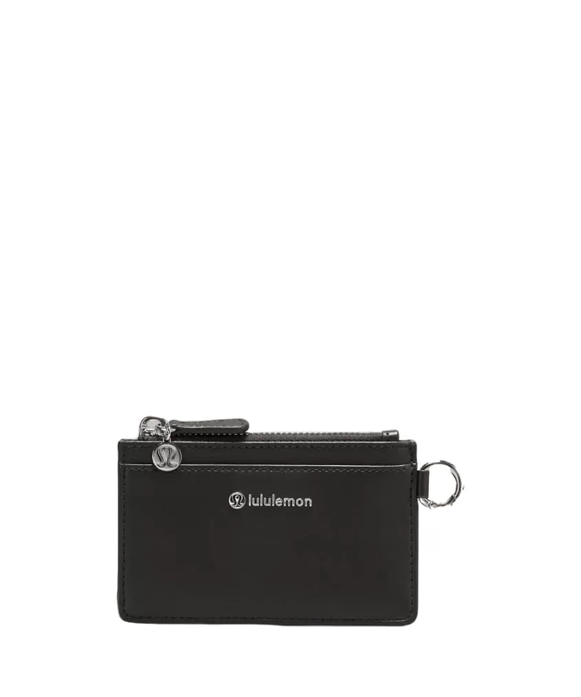Lululemon Leather Alternative Card Case Black/Silver