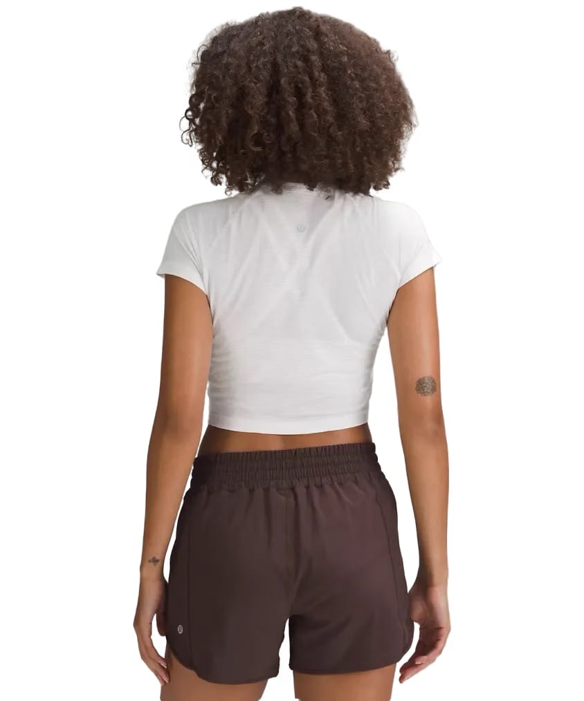 Lululemon Swiftly Tech Cropped Shorts-Sleeve Shirt 2.0 White