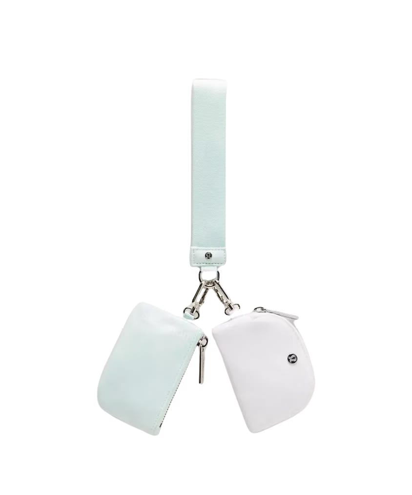 Lululemon Dual Pouch Wristlet Mint Breeze/White