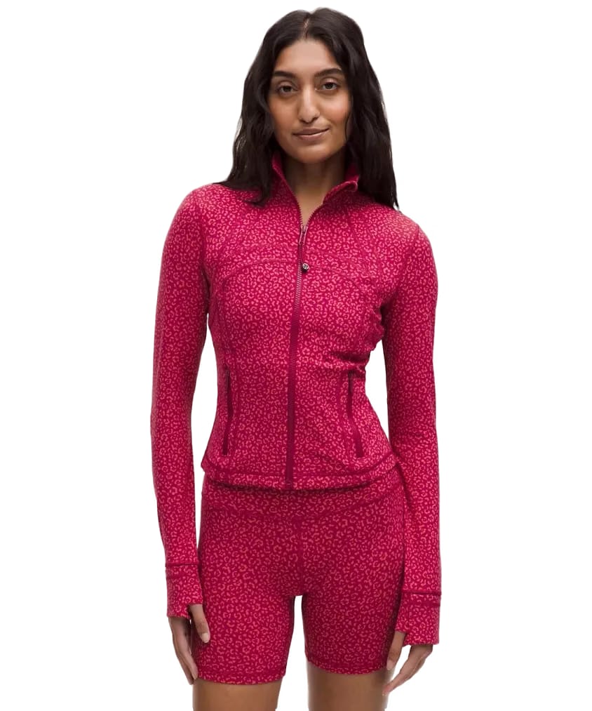 Lululemon Define Cropped Jacket Nulu Leopard Daisy Emboss Black Leopard Daisy Emboss Black