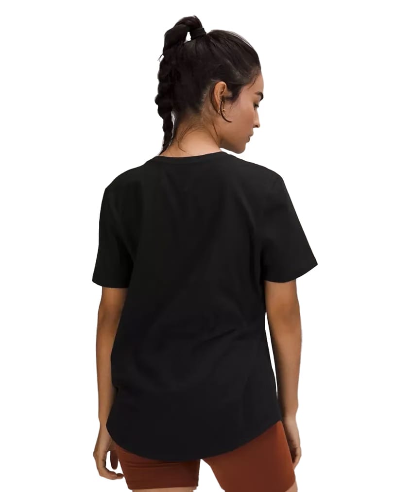 Lululemon Love Curved-Hem Crewneck T-Shirt Pink Haze Black