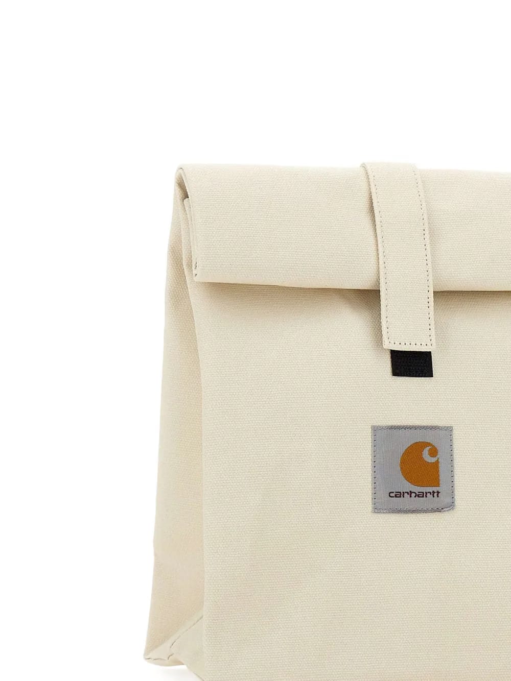 roll-top logo patch tote bag