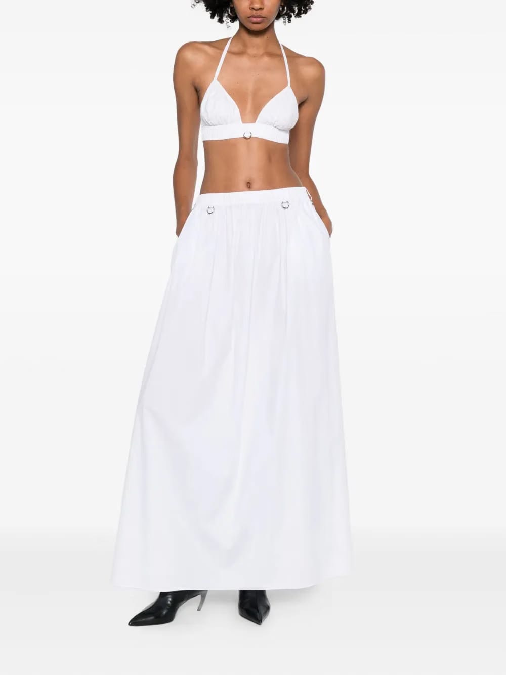 ring-detail A-line skirt
