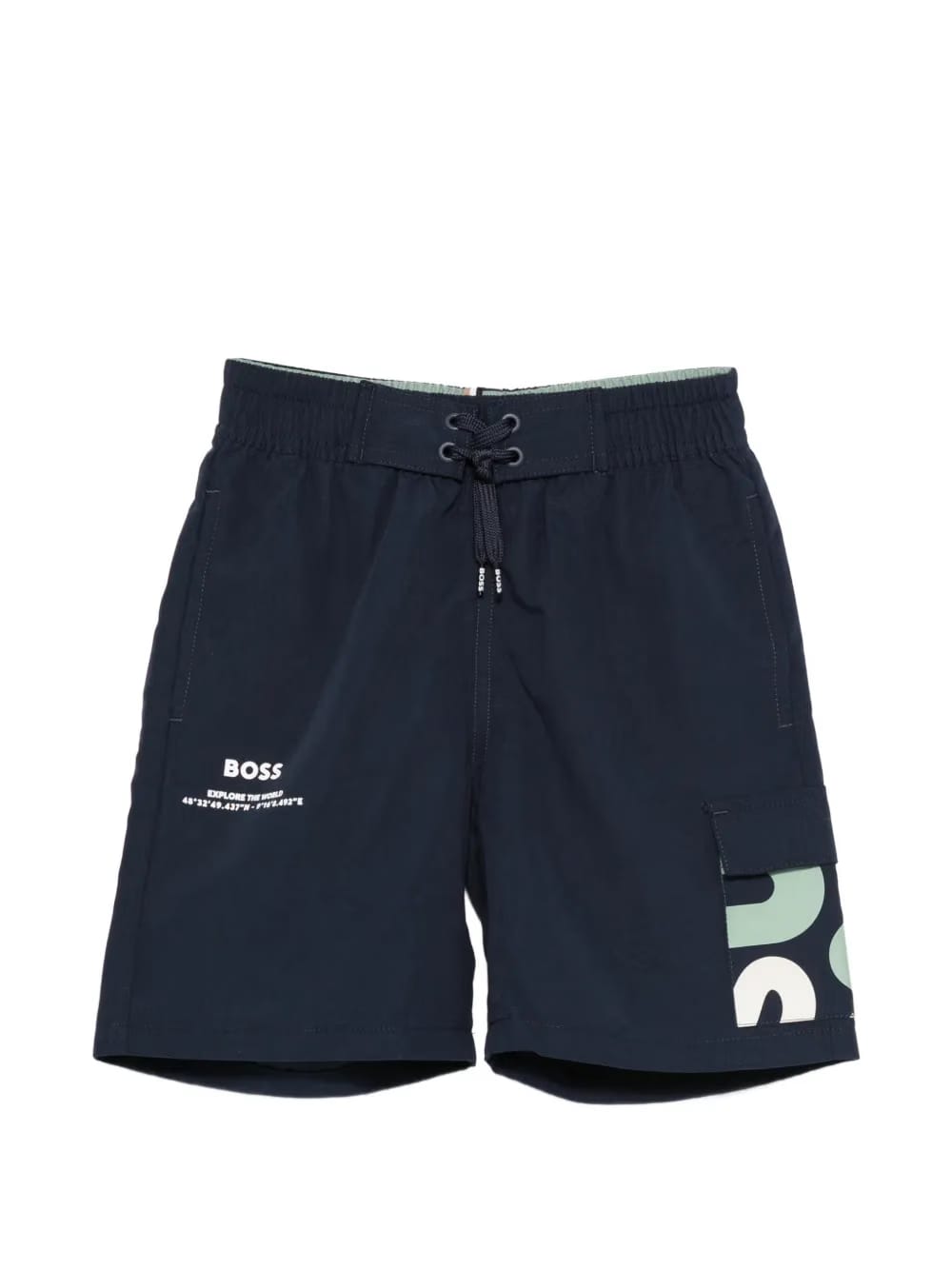 cargo graphic swim shorts