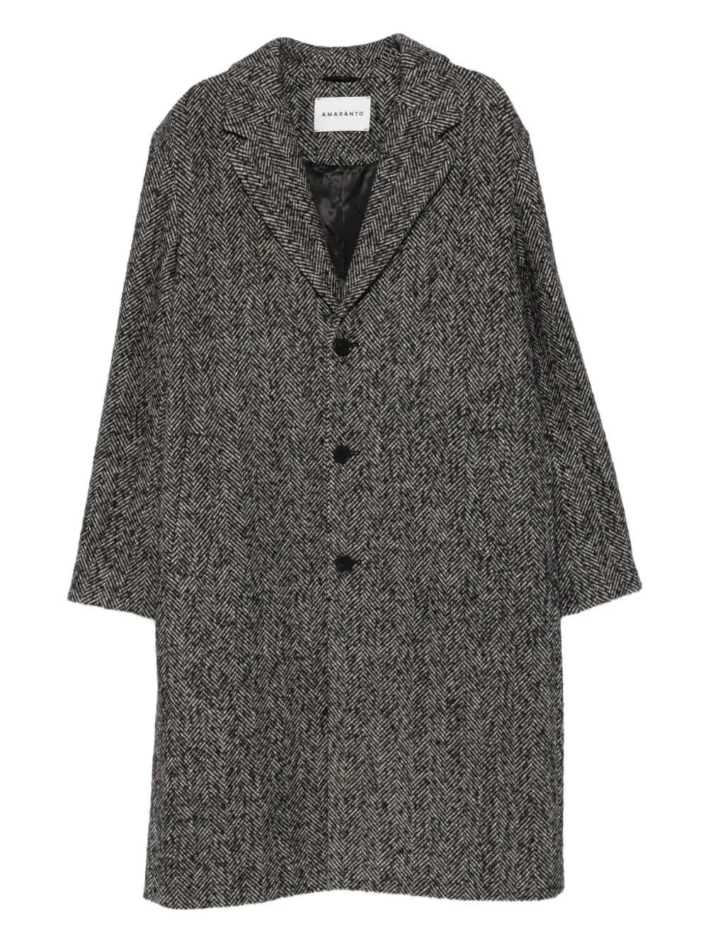 herringbone button coat