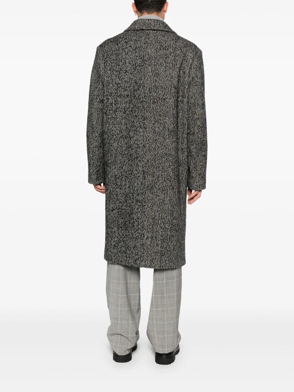 herringbone button coat