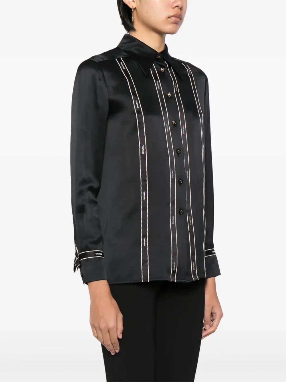 1994 logo-print silk shirt