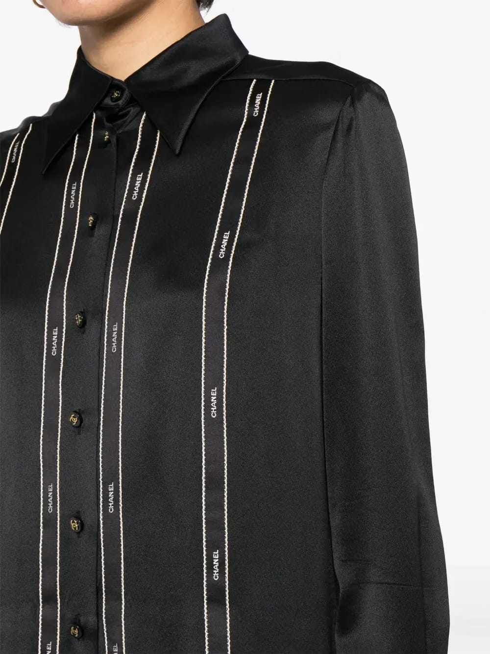 1994 logo-print silk shirt