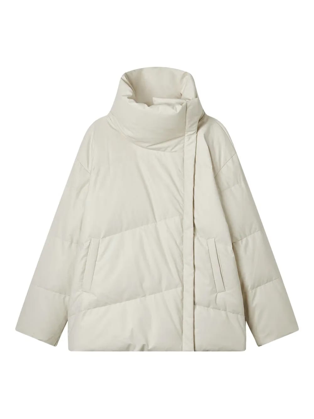 quilted funnel-neck jacket