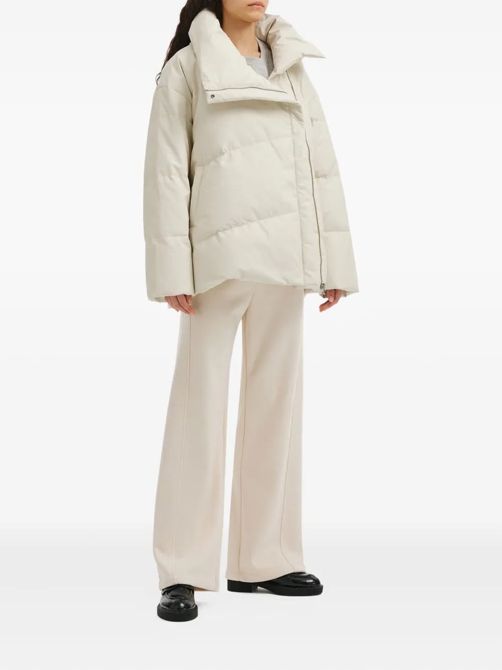quilted funnel-neck jacket