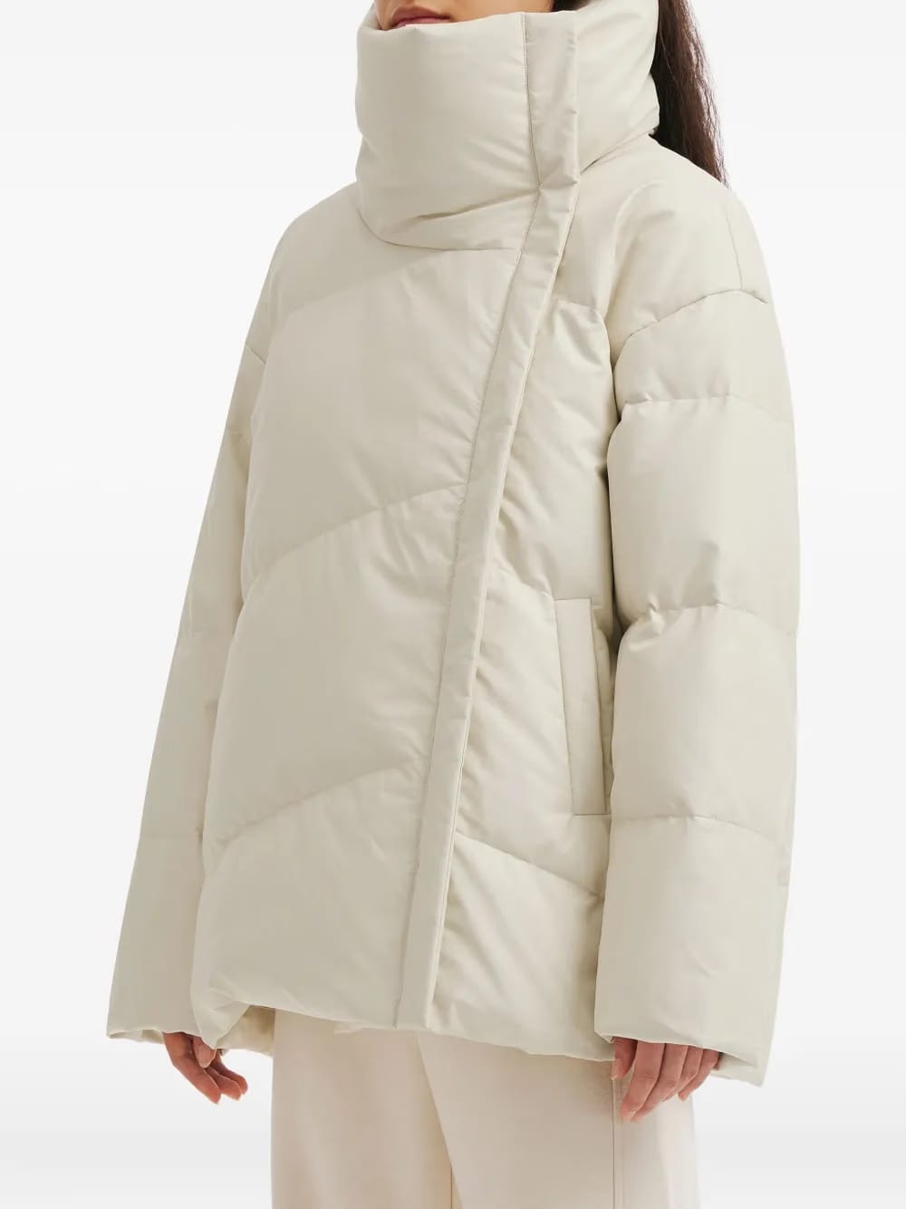 quilted funnel-neck jacket